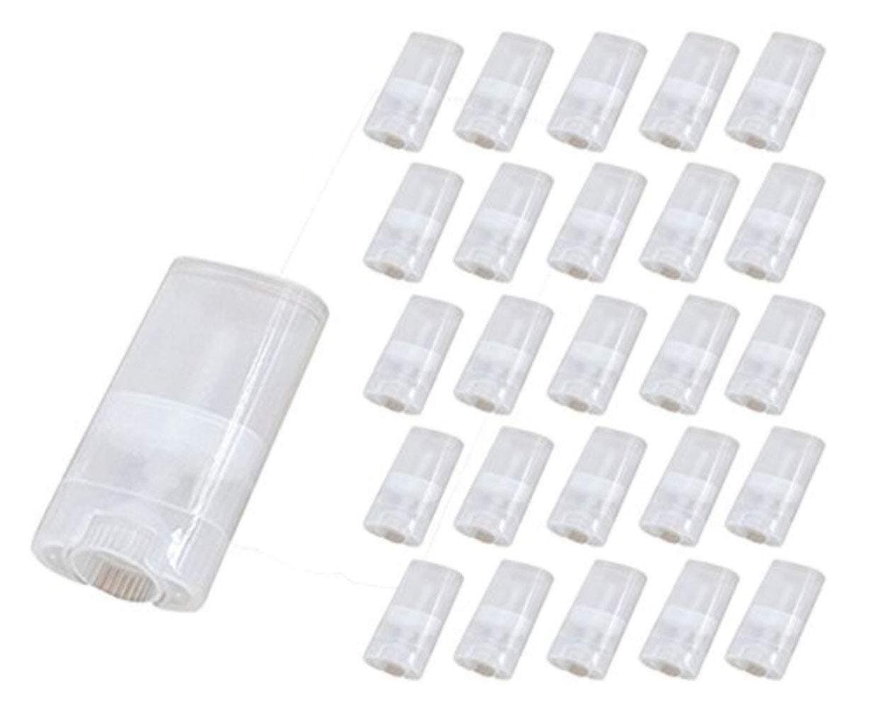 15ML Transparent Empty Plastic Oval Deodorant Containers Lipstick Tubes Tube Bottles For Chapstick Homemade Lip Balm Crayon(10PCS)