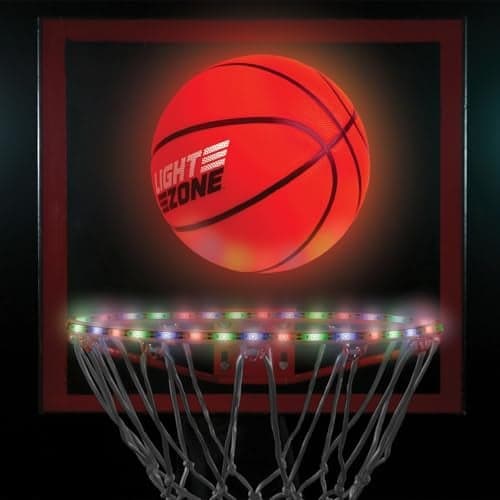 MindWare Glow Basketball Court Set with Bonus SolarPowered Hoop Lights Ages 5 and Up