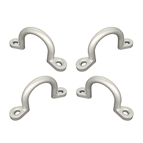 Zhiqinge Replace Trailer Tie Loop 2" I.D. Aluminum Bolt-On Lashing Rope Tie Down Ring Horse (4 Pack)