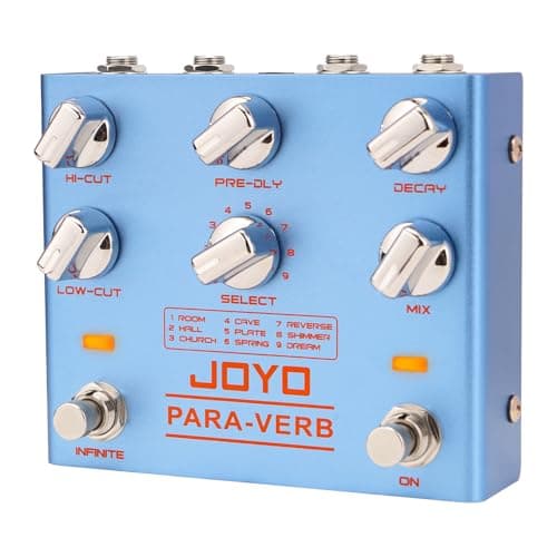 JOYO Reverb Pedal Digital Stereo Guitar Pedal with 9 Reverb Effects Infinite & Trail Functions for Electric Guitar - True Bypass (PARA-VERB R-31)