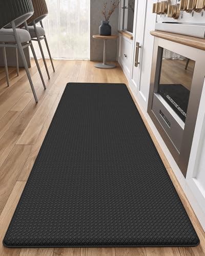 ColorGeometry Anti Fatigue Cushion Kitchen Mat for Floor 17x59Easy Clean Water Oil Proof Anti Slip Foam Rubber Runner Rug for Front Sink Comfort StandingBlack