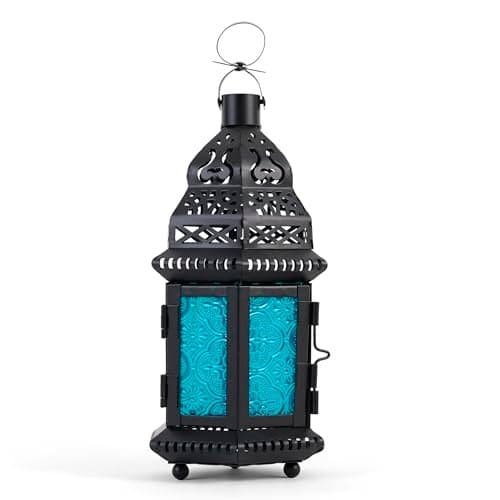 Gallery of Light Moroccan Lantern Blue Glass Candle Holder Candleholder
