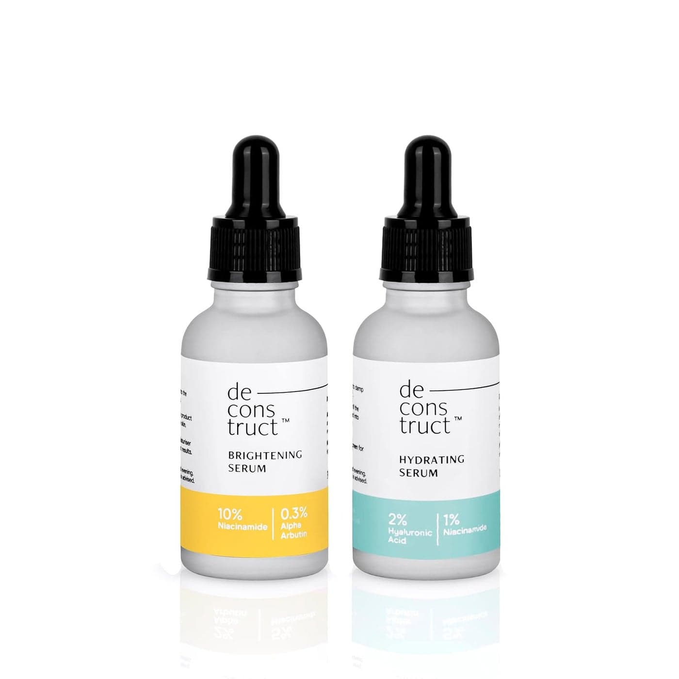 Deconstruct Daily Glow Combo 10 Niacinamide 03 Alpha Arbutin and 2 Hyaluronic Acid 1 Niacinamide For All Skin Types 30ml each Pack of 2