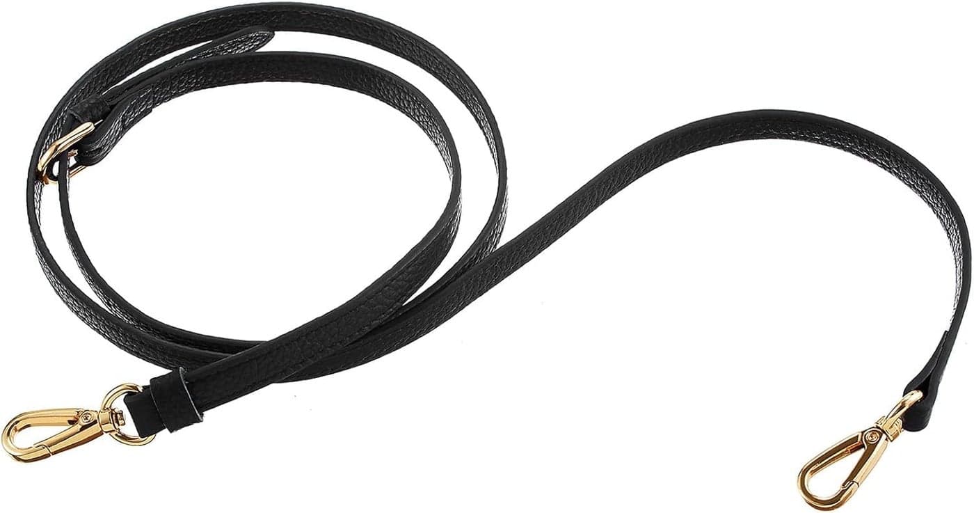Valerie Leather Purse Strap Replacement - Crossbody Handbag Long Adjustable Wide Shoulder Sling for Side Bag (Black)