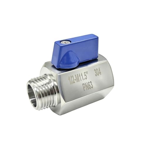 BesNPT Heavy Duty 12 NPT Male x 34 GHT Female Stainless Steel Garden Hose Shut Off Valve Ball Valve Adapter