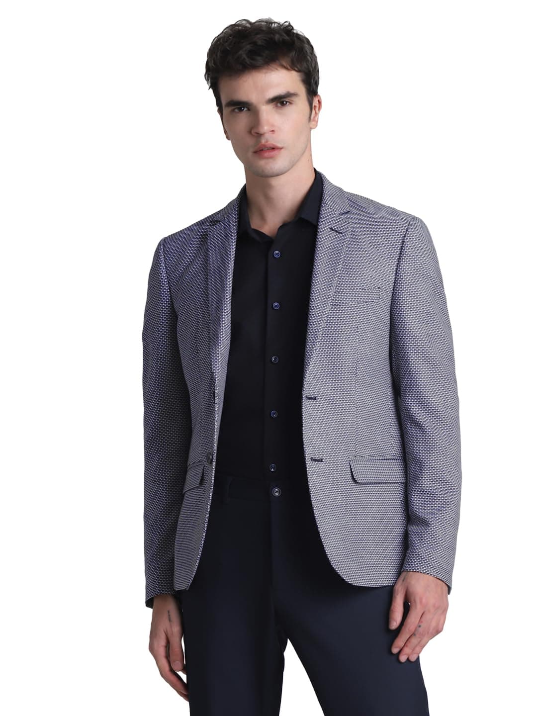 Jack & Jones Mens Blue Slim Fit Formal Blazer