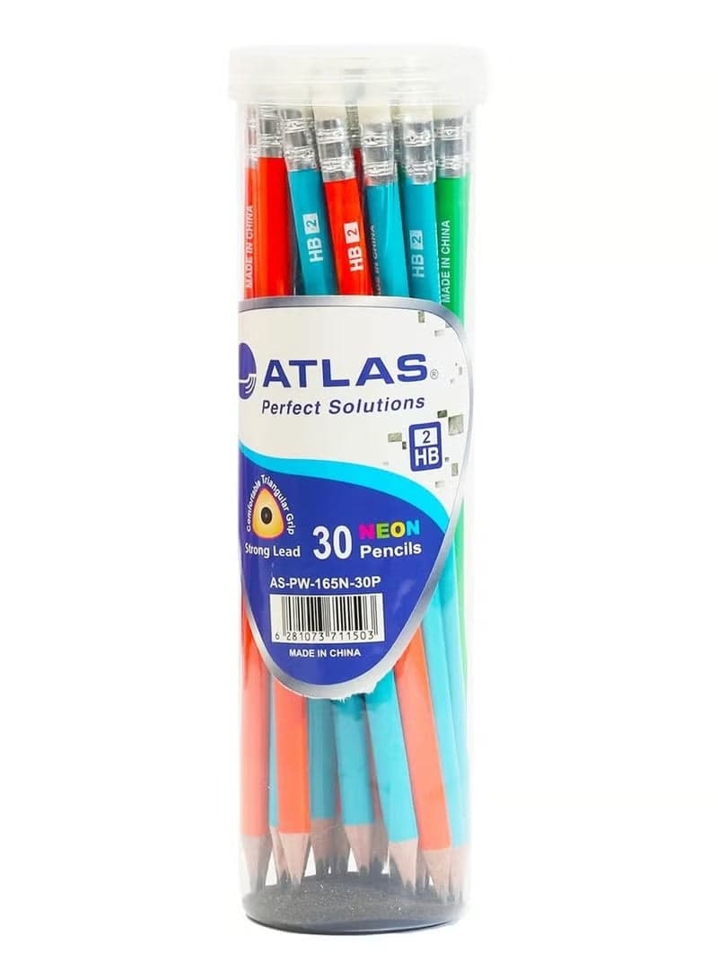 30-Piece Neon HB Pencils