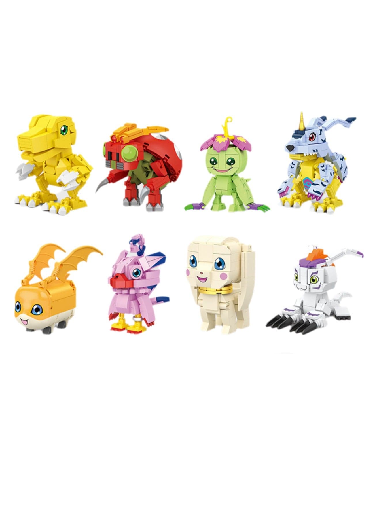 8-Piece Set Of Digimon Building Blocks Toys Collection Decorations, Suitable Gifts For Children Over 3 Years Old
