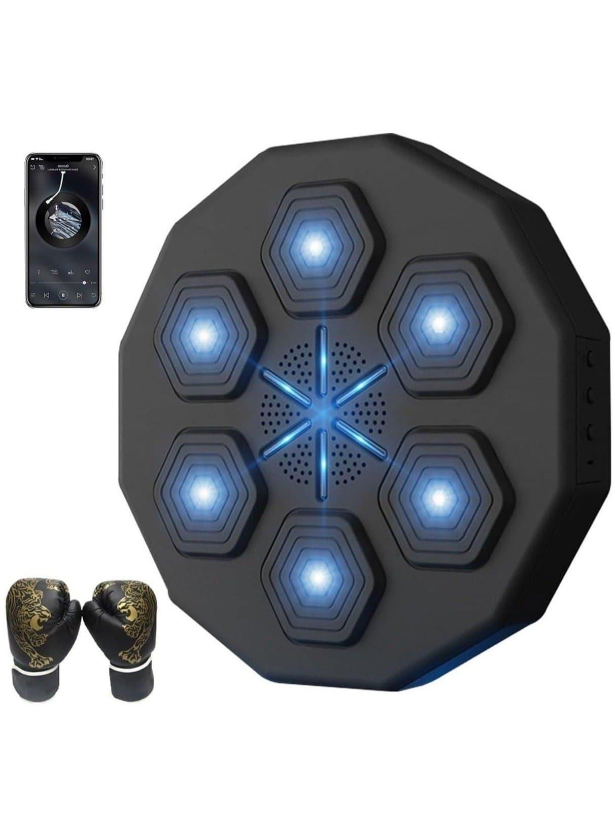 Smart Punching Boxing Pad Electronic Music Machine Home Training Wall Target Equipment Bluetooth Glove USB Charging