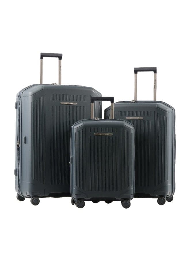 Tom Cruiser Richmont Polypropylene Hard Luggage Suitcase Set, Anti-Theft Zipper, TSA Lock, 3 Pcs, Navy Blue, 2-Year Warranty
