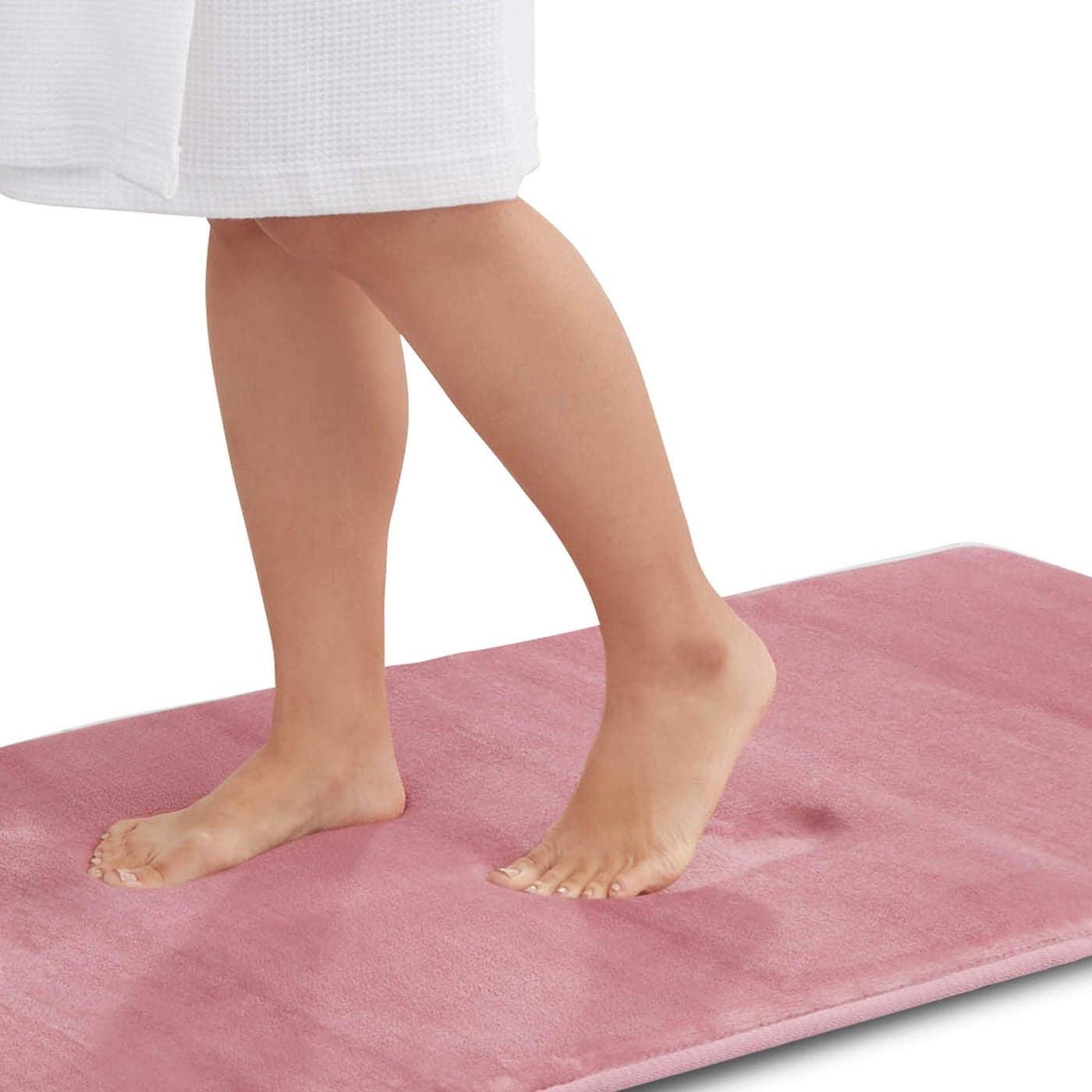 Genteele Memory Foam Bath Mat Non Slip Absorbent Super Cozy Velvet Bathroom Rug Carpet 20 inches X 32 inches Mauve