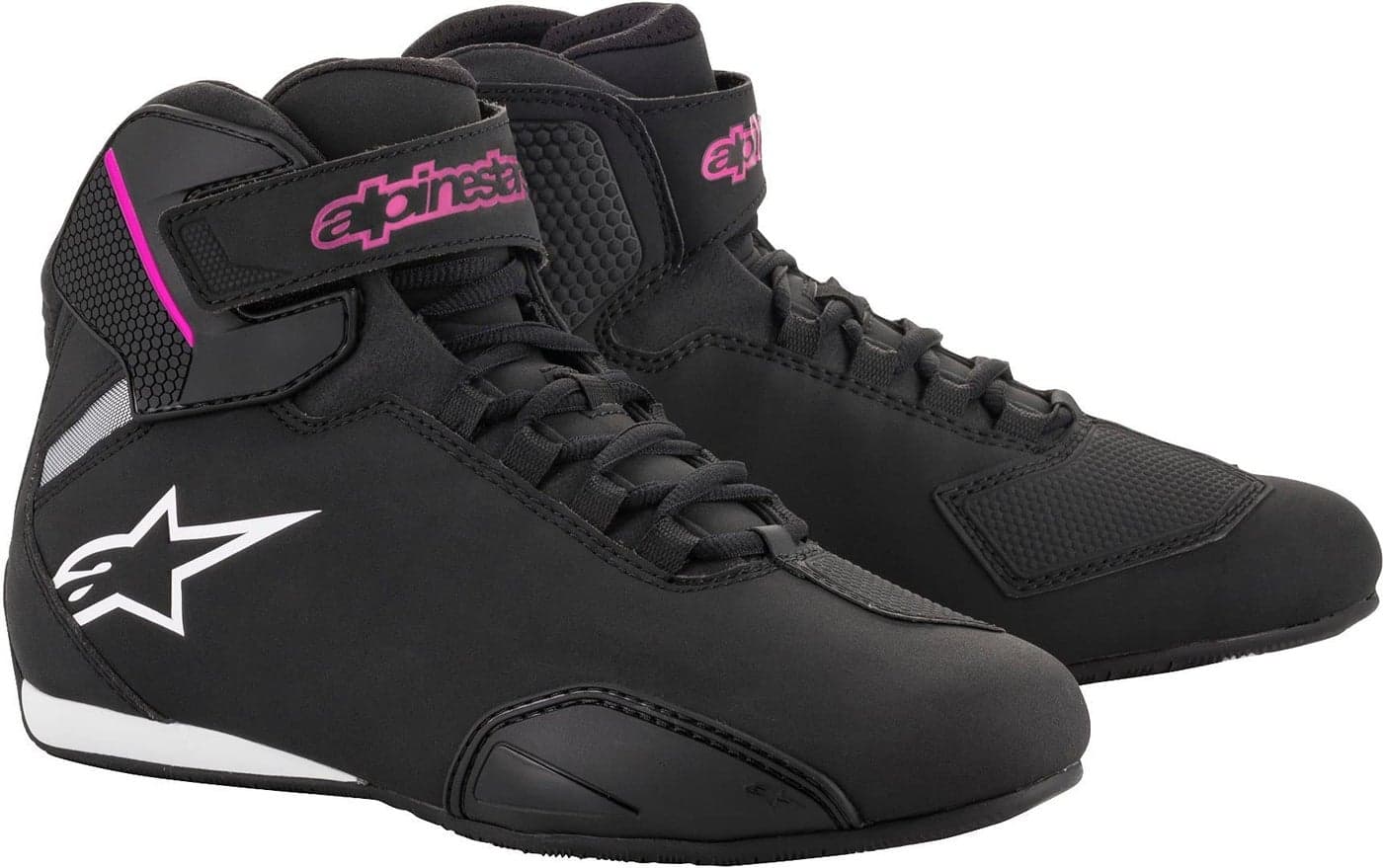 Alpinestars Women's Stella Sektor Shoes, CE-Certified, Lightweight, Stylish & Comfortable, 7, Black/Fuchsia
