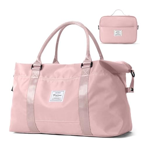 Travel Duffel Bag,Sports Tote Gym Bag,Shoulder Weekender Overnight Bag for Women,Pink