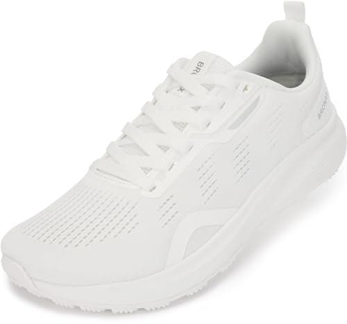 BRONAX Mens Wide Toe Box Running Shoes Fitness Breathable Mesh Training Walking Sports Size 8w Outdoor Rubber Outsole Athletics Gym Jogging Tennis Footwear for Male White 41