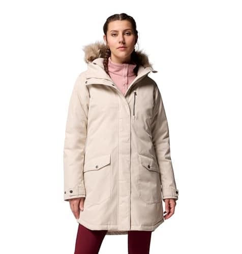 Columbia Womens Suttle Mountain Long Insulated Jacket, Dark Stone, 3X