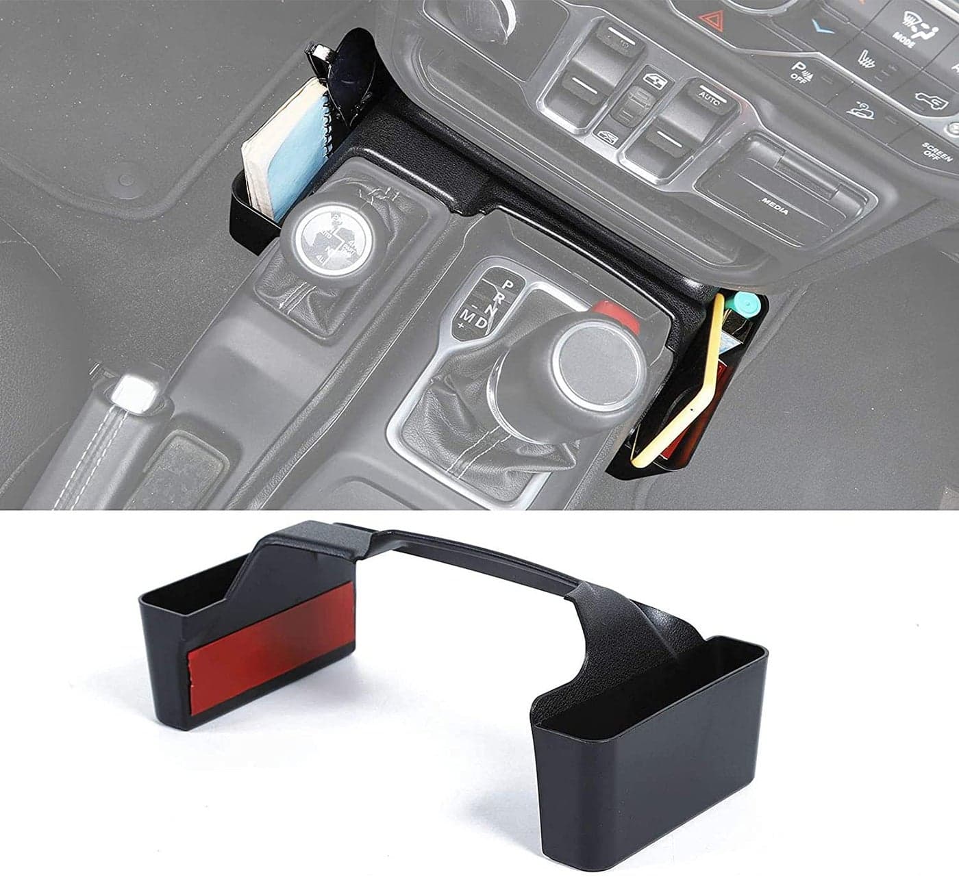 JWWY Update Gear Tray for 20182025 Jeep Wrangler JL JLU Gladiator JT 4xe Gear Shift Shifter Storage Box Center Console Compartment Organizer Bin Interior Accessories Matte Black Patent Design