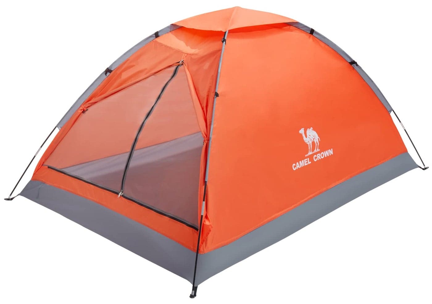 CAMEL CROWN 2 Person Camping Tent with Removable Rain Fly Easy Setup Outdoor Tents Water Resistant Lightweight Portable for Family Backpacking Camping Hiking Traveling Orange2person