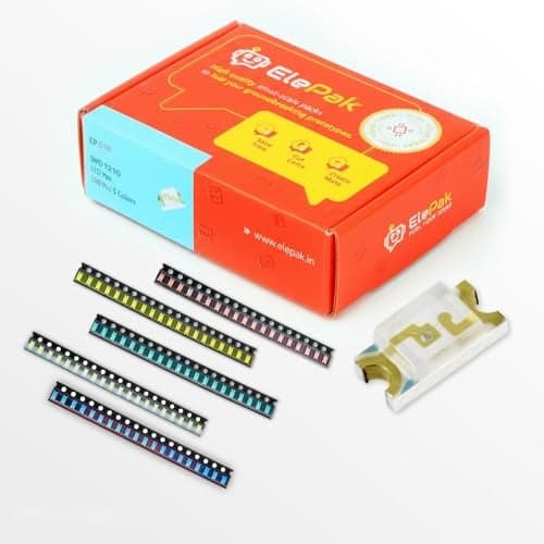 SMD LED Pak (100 Pcs) - Red, Green, Blue, Yellow, White 5 Colors - High Brightness Output - Electronic Components Kit - DIY Science Project, PCB Mounting, Backlighting (3.2mm × 2.8mm, 0.06, Watts)
