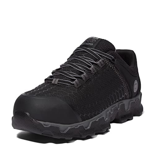 Timberland PRO Men's Powertrain Sport Alloy Safety Toe Industrial Athletic Work Shoe, Black/Grey-2024 New, 8 W