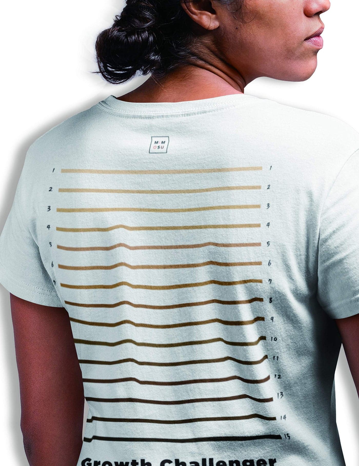 mimosu Hair Length Shirt for Women, Backprint Melanin Graphic for Rice Water Growth Challenge,L White