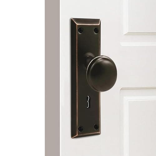 MaxxGeek Door Knob Interior Antique Door Knob VAntique Bifold Door Knobs Replacement Fits 138 134 Interior Doors Oil Rubbed BronzeWithout Keys and Locks