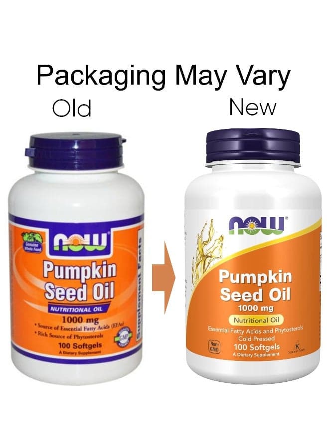 Pumpkin Seed Oil, 1000 mg - 100 Softgels Packaging May Vary