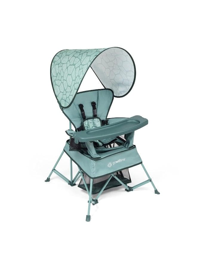 Baby Delight Go with Me Venture Portable Chair | Indoor and Outdoor | Sun Canopy | 3 Child Growth Stages | Garden Green