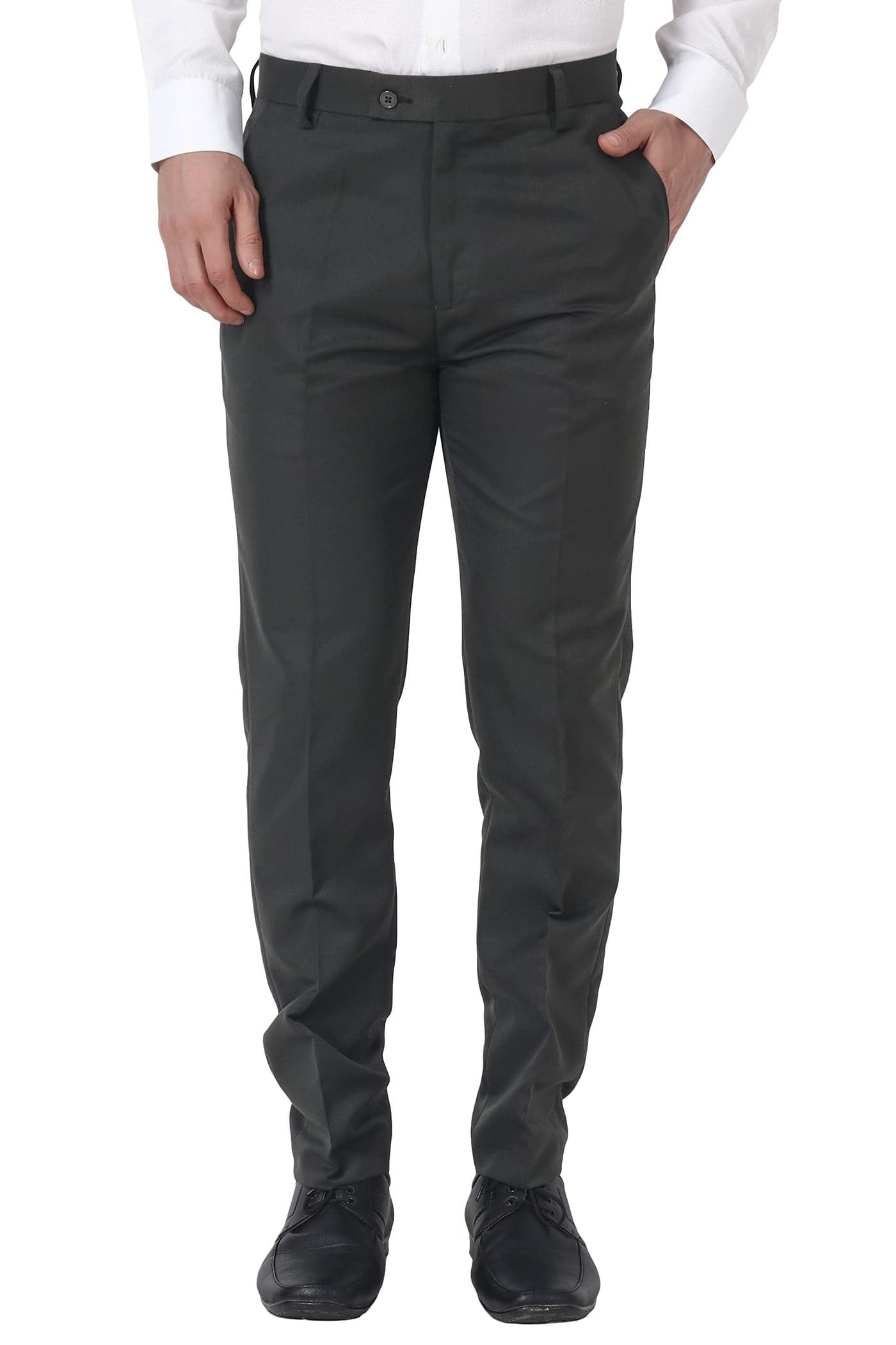 MALENO Slim Fit Men Cotton Blend Dark Green Mid Rise Trouser (ML111_DarkGreen_28)