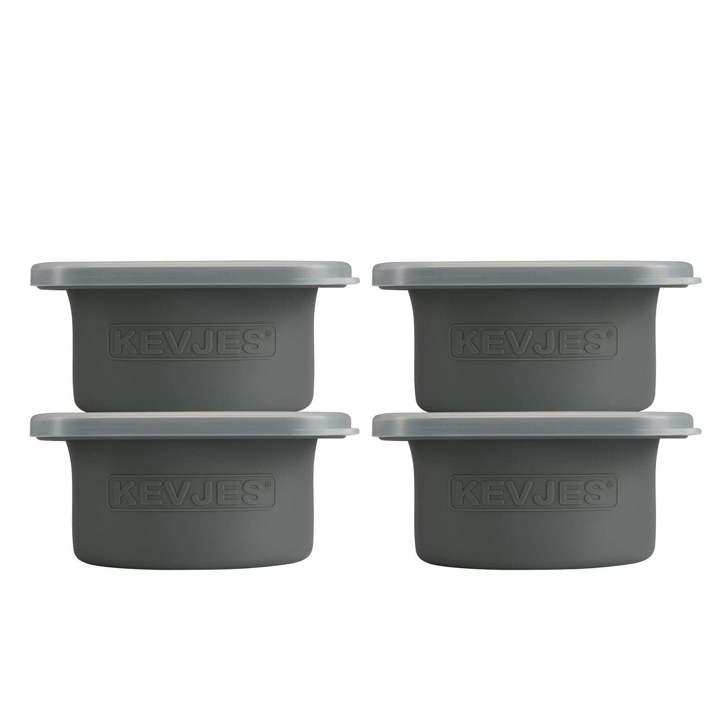 KEVJES Stackable Silicone Artisan Pizza Dough Proofing Proving Boxes with AirTight Lids4pack500ml Volume for 250g Dough Ball Space Grey
