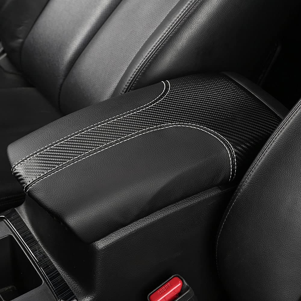 INTGET Car Center Console Armrest Cover for Nissan Rogue 20142020 Nissan Rogue Sport Accessories 20172021 2022 Leather Elbow Arm Rest Cover Pad Protector Saver Black with Carbon Fiber Leather