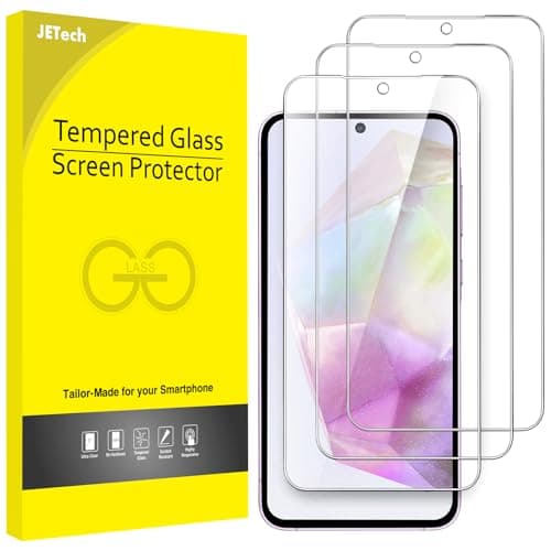 JETech Screen Protector for Samsung Galaxy A35 5G 66Inch 9H Tempered Glass Film AntiScratch HD Clear 3Pack