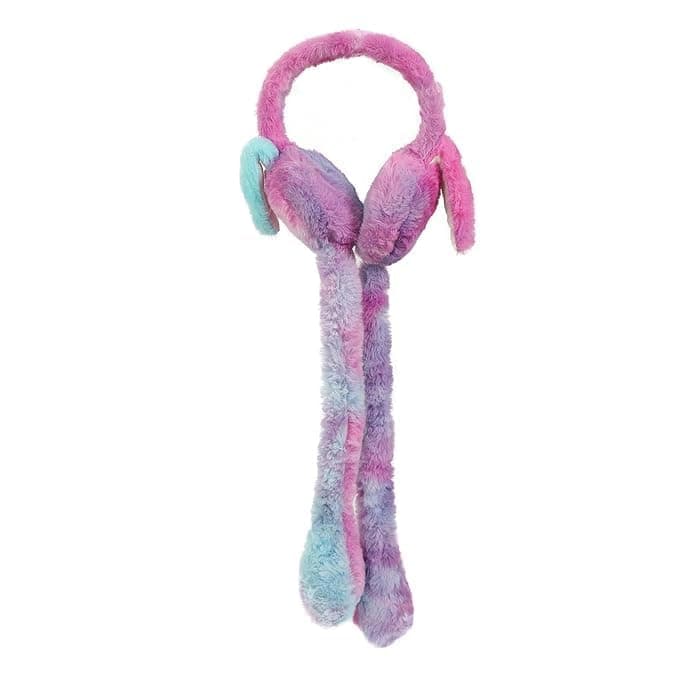 Rich beauty Ear Muffs for Winter | Moving Rabbit Ears Plush Earmuffs | Soft Warm Faux Fur Ear Warmers for Girls, Women & Kids (Multicolor)