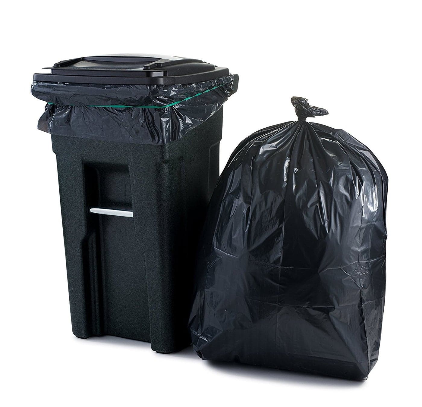 Plasticplace 65 Gallon Trash Bags 27 Mil Black Heavy Duty Garbage Can Liners 50 x 48 25 Count W65LDB225A