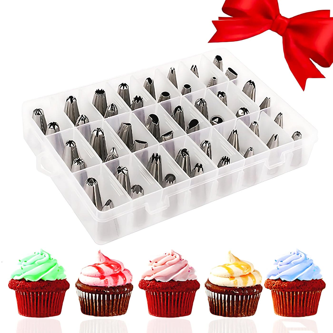 48Piece Numbered Piping Tips Cookie Icing Tips Cookie Decorating Kit Cake Decorating Tips for Cupcakes Cookies Cake Supply Master Decorating Tip Set