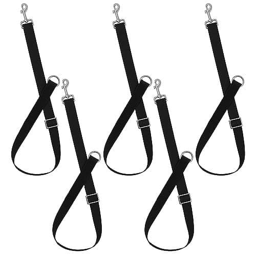 IOUALEY 5 Pcs Horse Bucket Strap Hangers, Bucket Straps for Horse Stalls, Horse Suppliers Adjustable Nylon Straps, Bucket Hanger Use for Horse Outdoor Feeders, Water Buckets, Hay Bag Nets (Black)