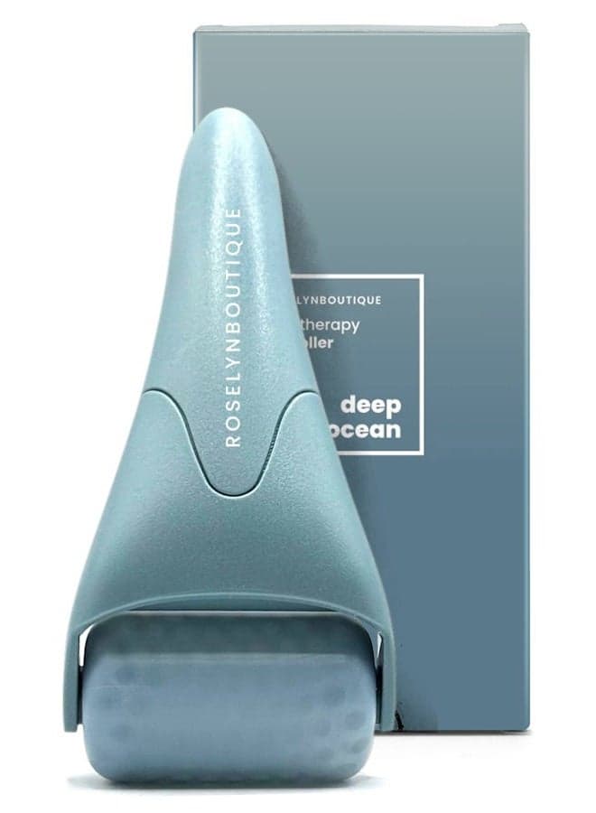 Ice Roller for Face Wrinkles Fine Lines Puffiness Stick Massager Facial Skin Care Tools Self Care Gifts for Men Women (Deep Ocean)
