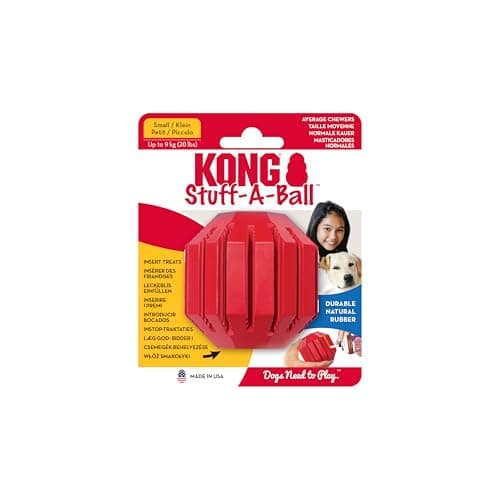 KONG Stuff-A-Ball - Durable Chew Toy for Dogs - Natural Rubber Dog Toy for Dental Health - Pet Toy for Chewing & Teeth Cleaning - Stuffable Toy for Dog Treats & Snacks - for Medium Dogs