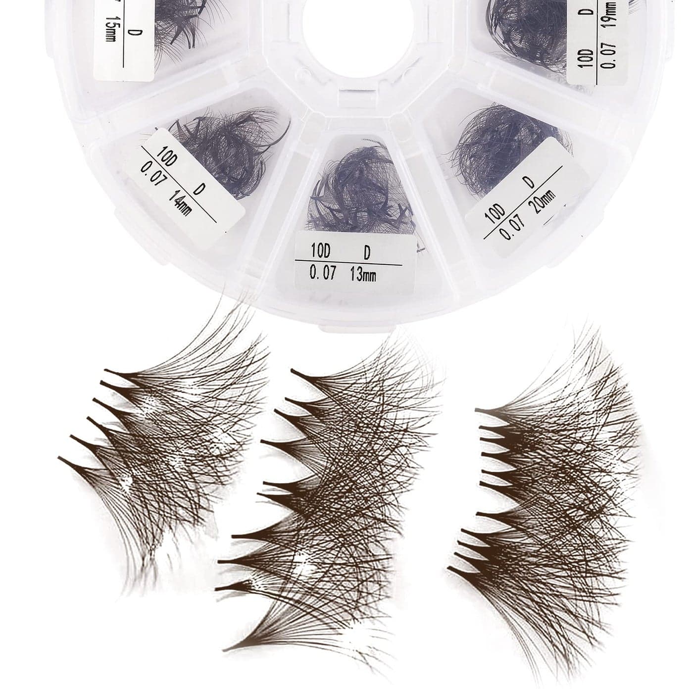 Premade Brown Eyelash Extension 500 Fans Handmade Loose Volume Lashes 10D Premade Fans 007mm CD Curl 1320mm Mixed Volume Eyelash Extensions 500PCS10D007D 1320mm MIXED