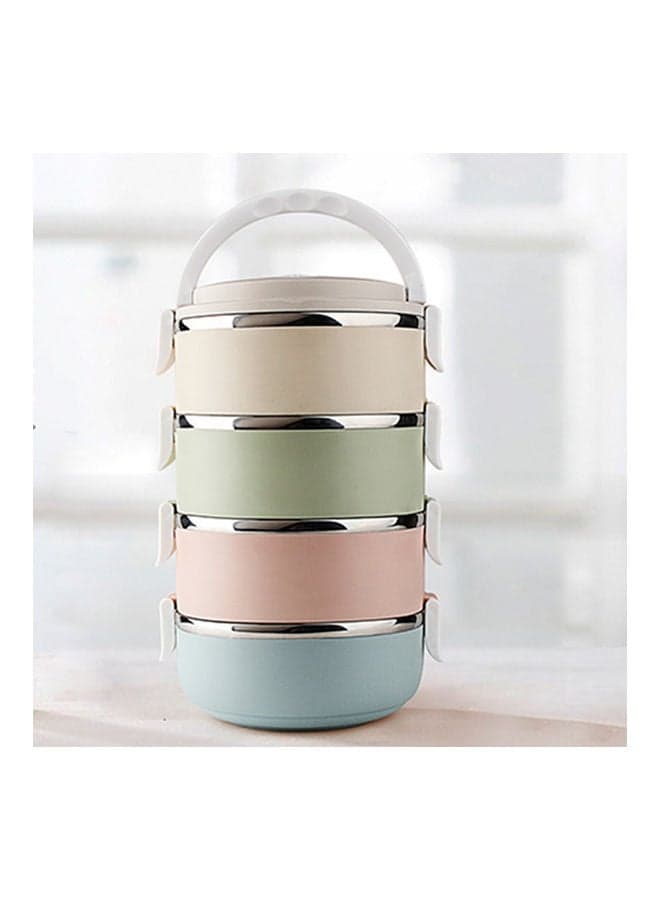 Four-Tier Thermal Insulated Stainless Steel Lunch Box for Work, School, Picnic - Multicolour 27*27*27cm