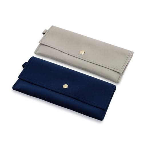 Hongeely Soft Eyeglass Cases for Men Women Sunglasses Pouch Dutch Velvet (Light grey and Royal blue)