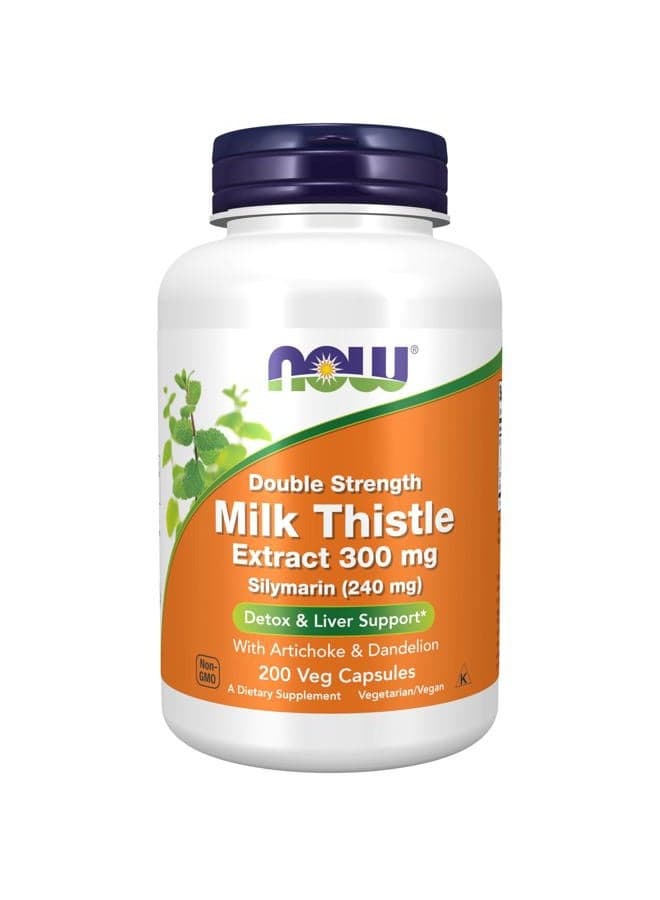 Supplements, Silymarin Milk Thistle Extract 300 mg with Artichoke and Dandelion, Double Strength, Supports Liver Function*, 200 Veg Capsules