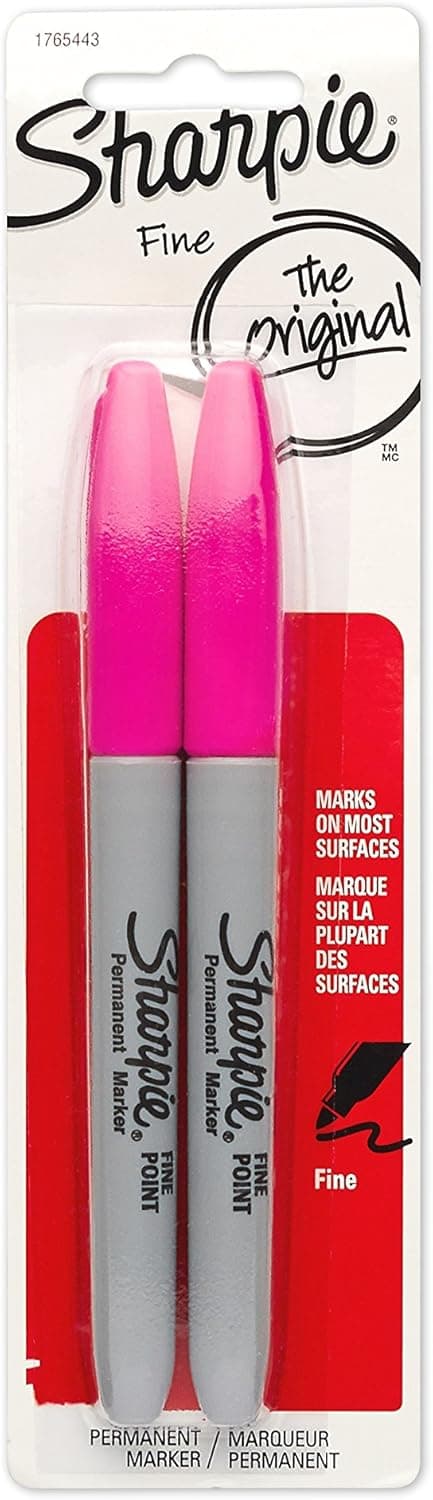 Sharpie Permanent Markers Fine Point Magenta 2Pack 1765443