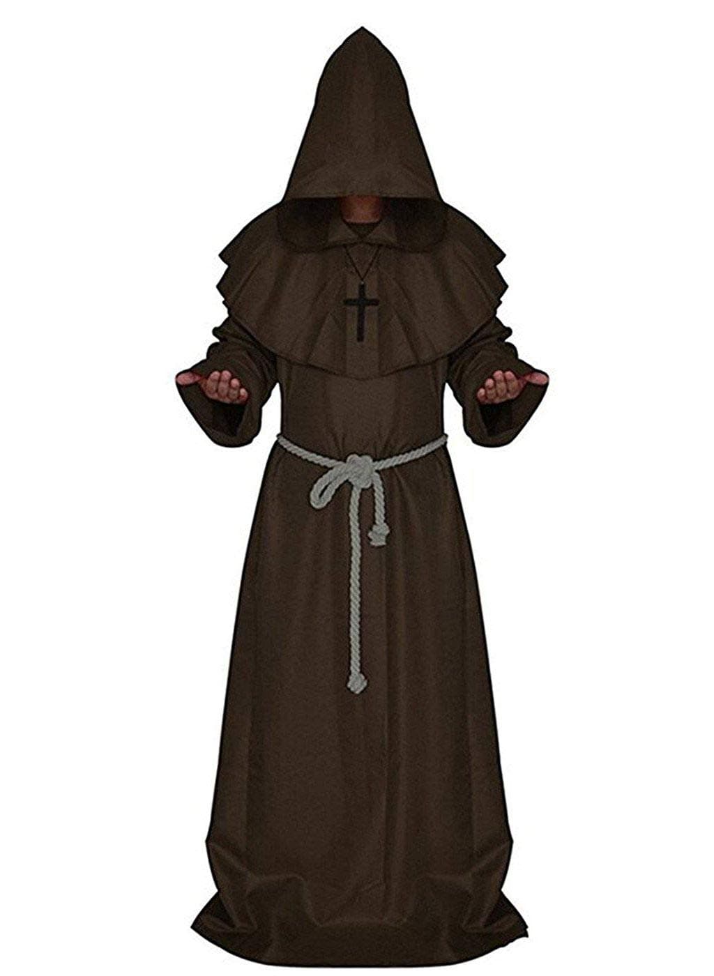 LHJ Medieval Monk Robe Priest Robe Halloween Cosplay Costume Cloak