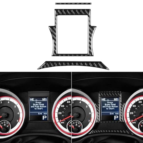 NVCNX Real Premium Carbon Fiber Accessories for Dodge Durango 2011-2013 2012 Car Dash Board Dashboard Instrument Cluster Panel Cover Interior Trim Sticker Decal 3PCs