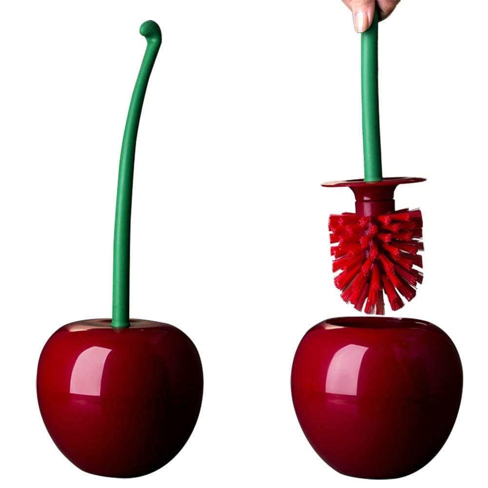 Dora Bridal Toilet Brush and Holder Set Cherry Toilet Brush Set Cute Toilet Bow Brush with Long Handle Bathroom Tool Cleaner Accessories for Cherry Bathroom Decor1 Brush 1 Holder