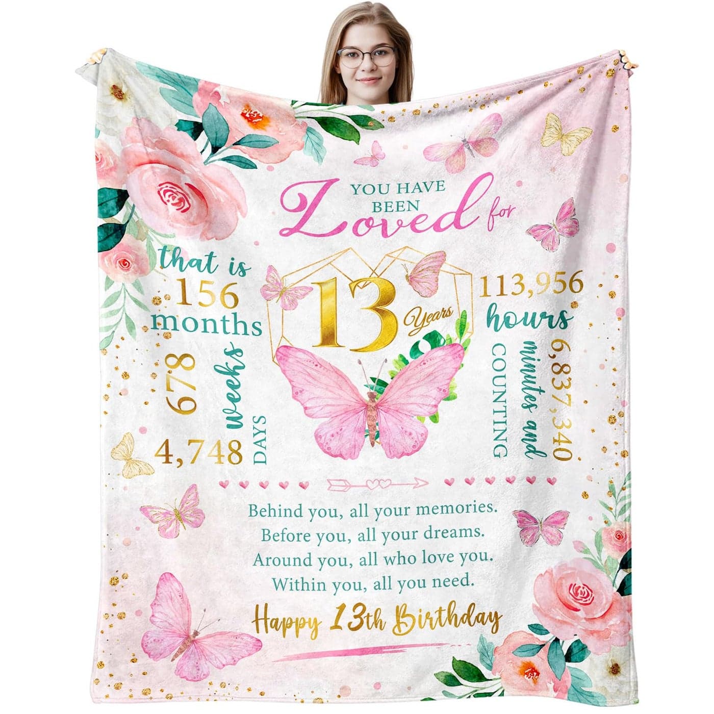 13th Birthday Gifts for Girls Birthday Gifts for 13 Year Old Girls Throw Blanket 60 x 50 13 Year Old Teen Girl Gift Ideas
