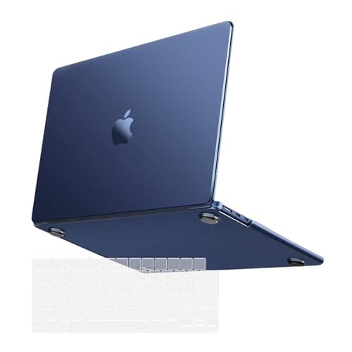 MOSISO UltraThin Seamlessly Closes Cover Compatible with MacBook Air 13 inch Case M5 M4 M3 M2 20262022 A3449 A3240 A3113 A2681 2 in 1 Kit AntiFingerprints Shell for Mac Air 136 Midnight Clear