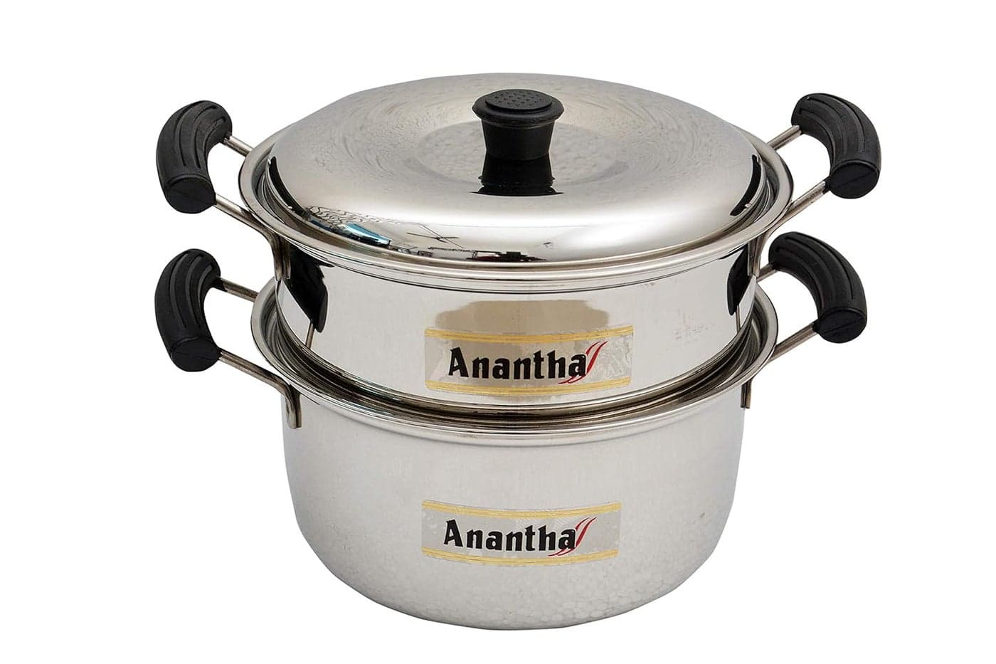 Anantha Stainless Steel 2 Separate Tiers 2 Tier MultiPurpose Steamer Silver