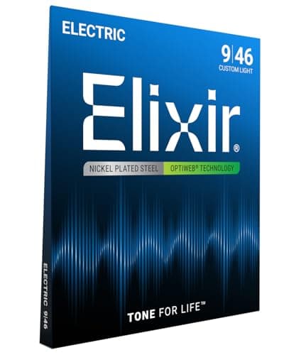 Elixir Strings 19027 Coated Nickel Electric Guitar Strings, Custom Light (.009-.046)
