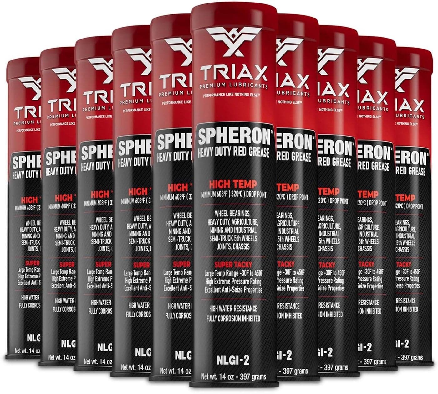 TRIAX Spheron HT-2 Heavy Duty Red Grease - 10 Tube Pack